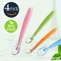 BeRicham 4 Pack Food Grade Silicone Baby Feeding Spoons with Soft-Tip  BPA Free  4 Colors - B07DQJ6BXS